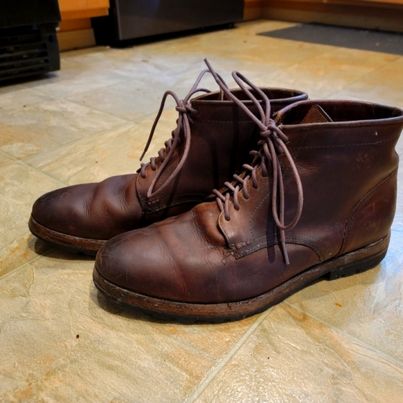 Frye James Boot Size 10. 5D US brown 6'' Lace Up Leather Mens Boot lug sole - Picture 2 of 4